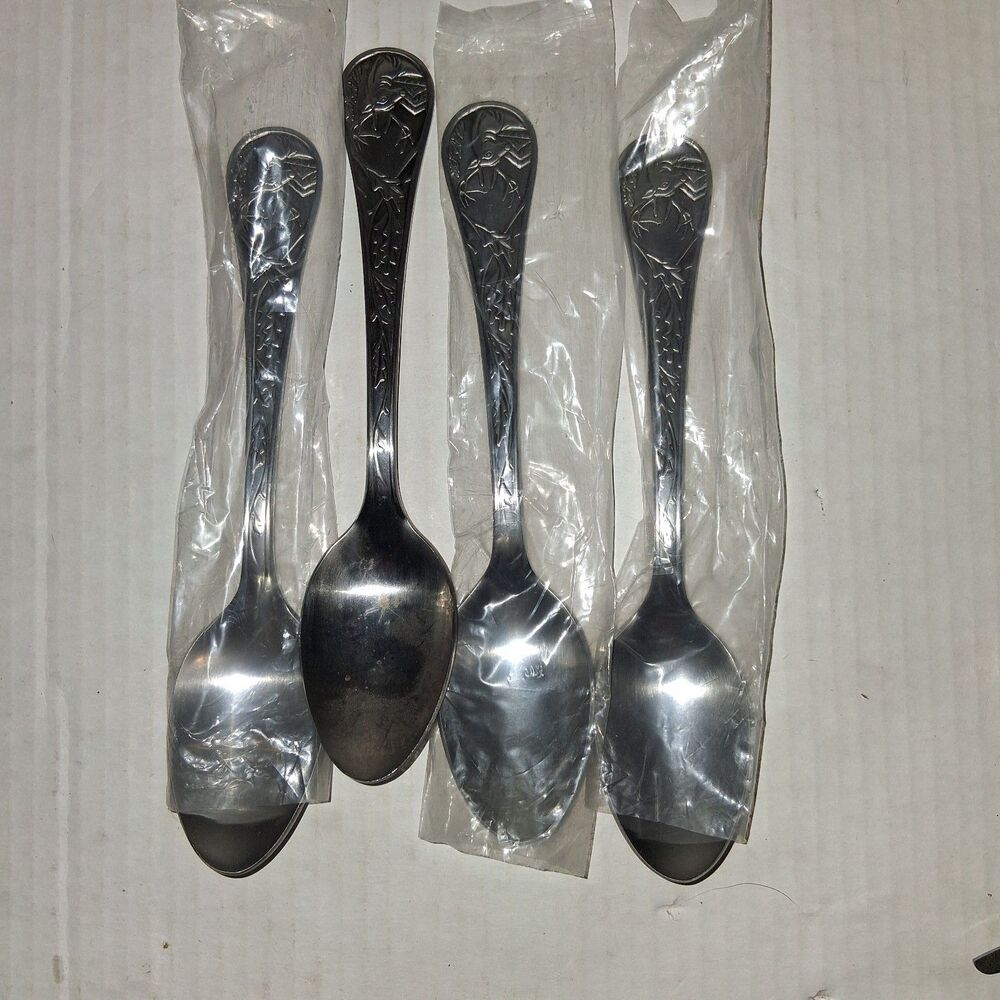 Cambridge Silversmiths Deer Stainless Steel Teaspoon Or Dessert Spoon Set of 4